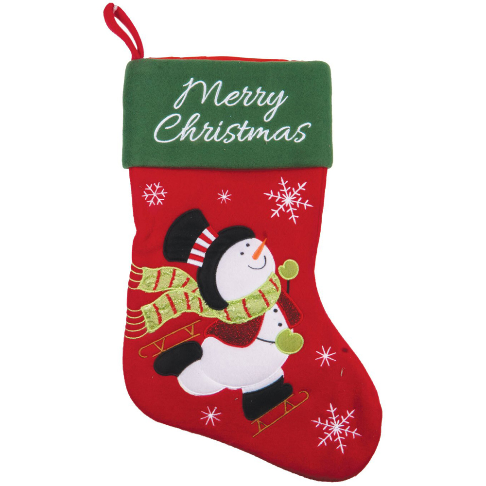 Single Santa & Friends Merry Christmas Stocking in Assorted styles Image 2