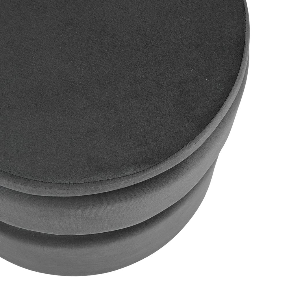 Living and Home Grey Flannel Upholstered Storage Ottoman Image 6