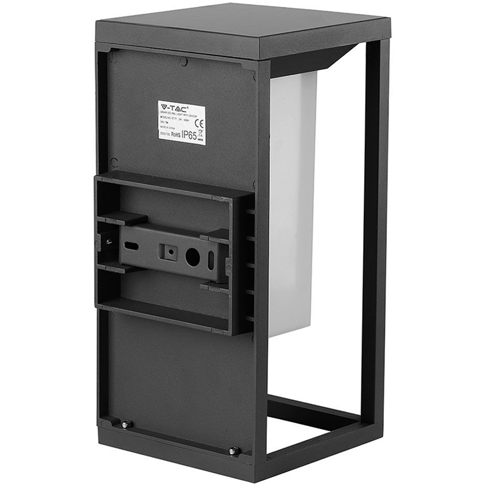 V-TAC Grey Warm White LED Solar Wall Light Image 3