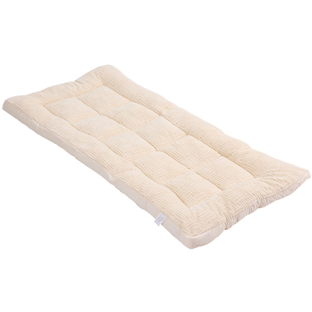 Living and Home Single Light Beige Quilted Mattress Topper Image 3