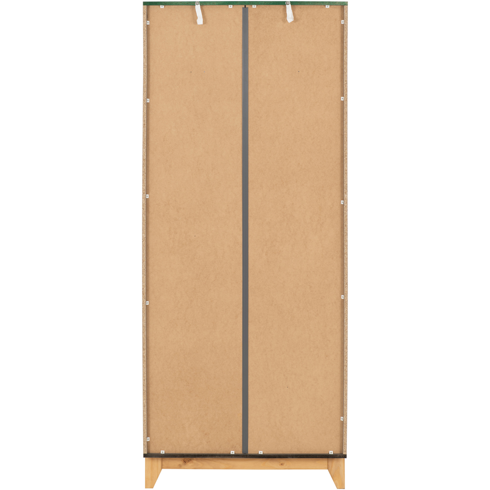 Seconique Cleveland 2 Door White and Grey Metal Effect Wardrobe Image 6