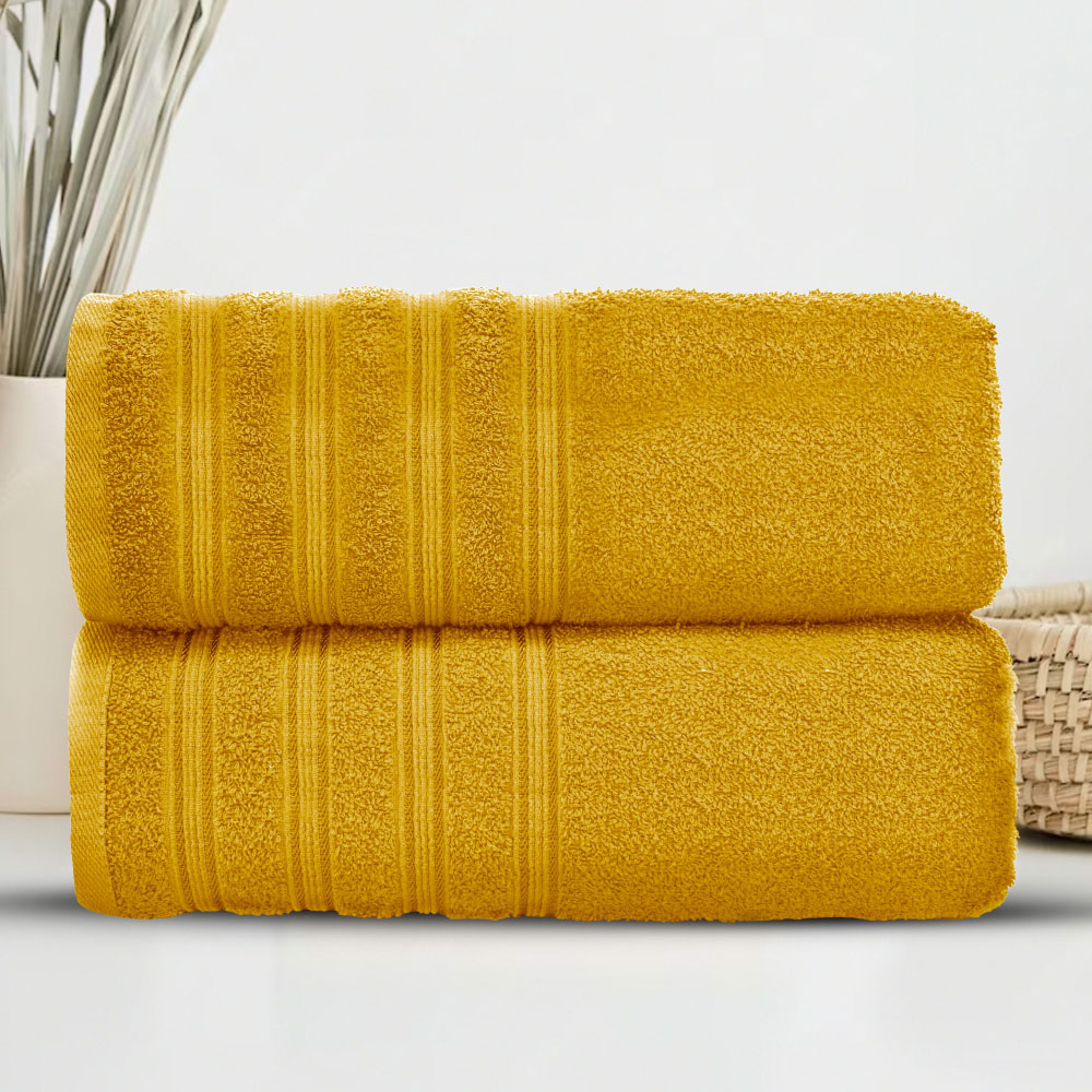 Velosso Hampi Cotton Yellow Jumbo Sheet Set of 2 Image 2