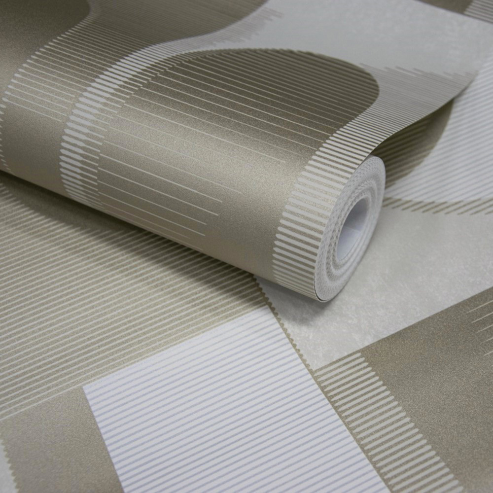 Grandeco Geometric Ada Textured Natural Wallpaper Image 3