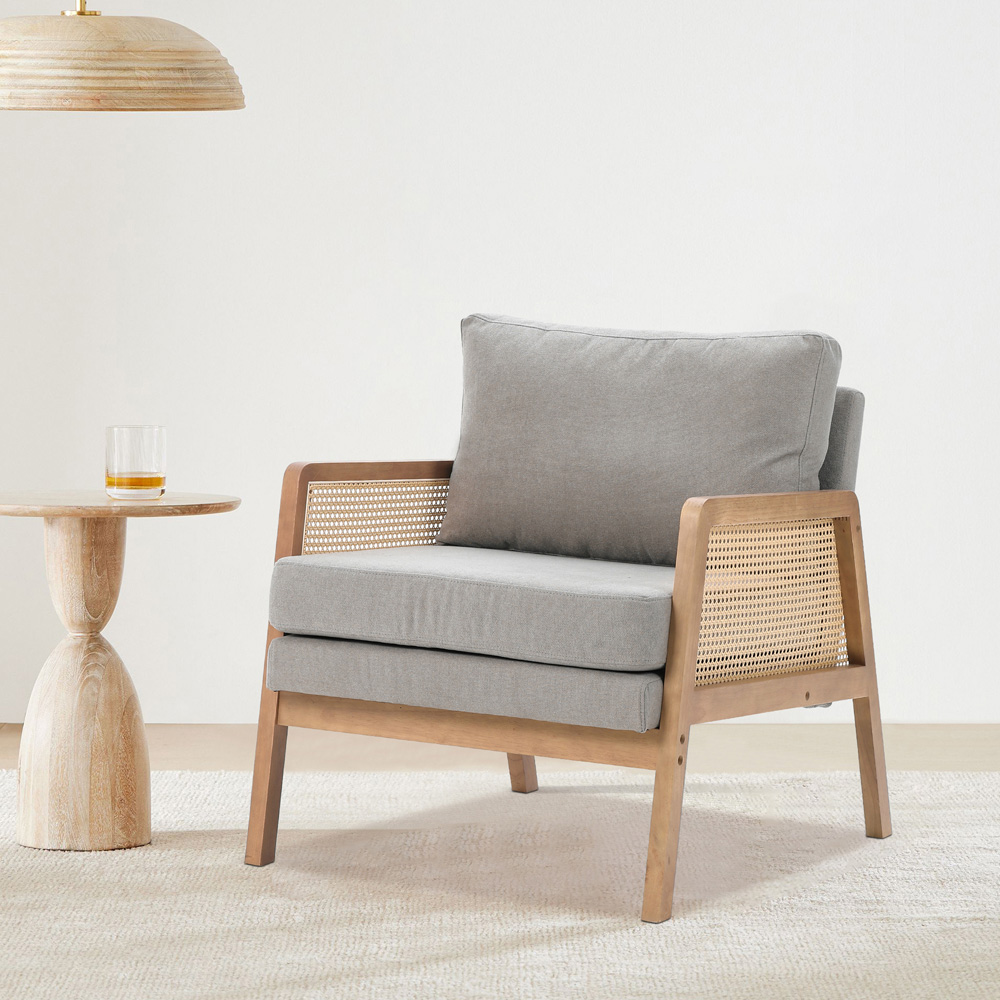 Living and Home Grey Rattan Armchair Image 8