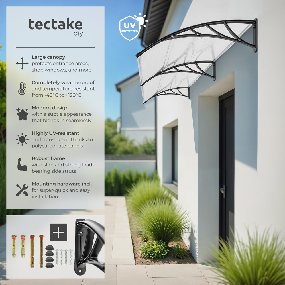 tectake Transparent Canopy 2 x 0.9m Image 4