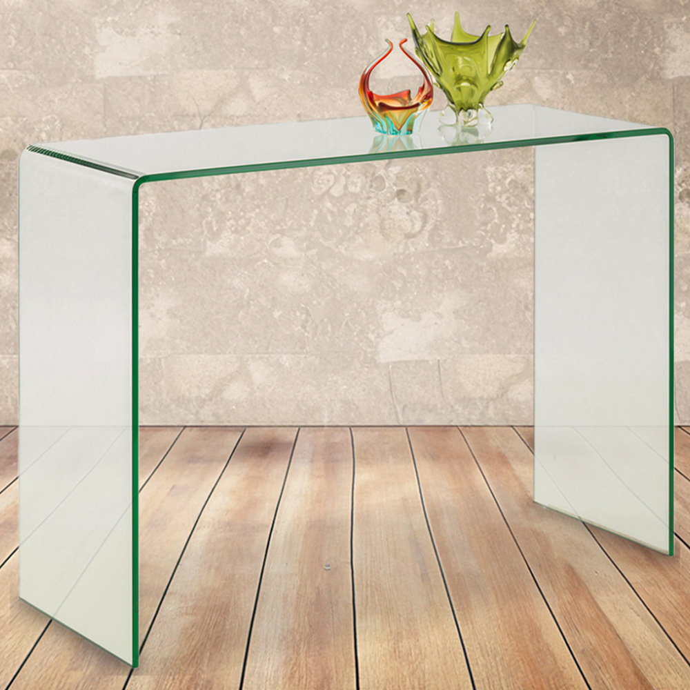 Julian Bowen Amalfi Bent Glass Console Table Image 1