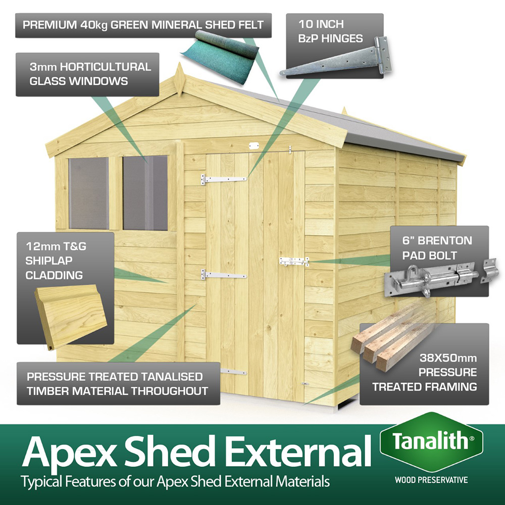 DIY Sheds 4 x 6ft Tongue and Groove Timber Apex Security Garden Shed Image 8