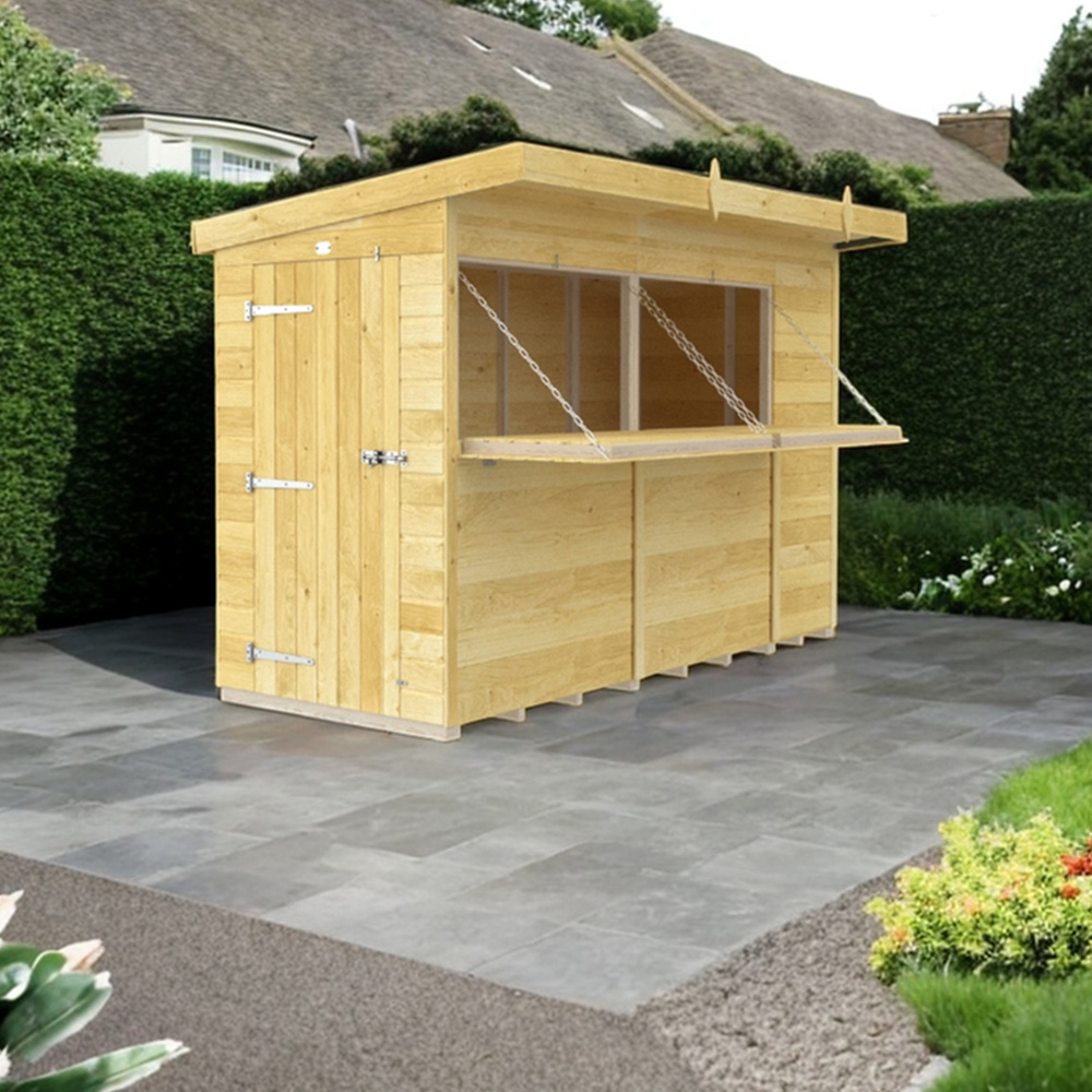 DIY Sheds 10 x 4ft Single Door Pressure Treated Tongue and Groove Timber Outdoor Bar Shed Image 2