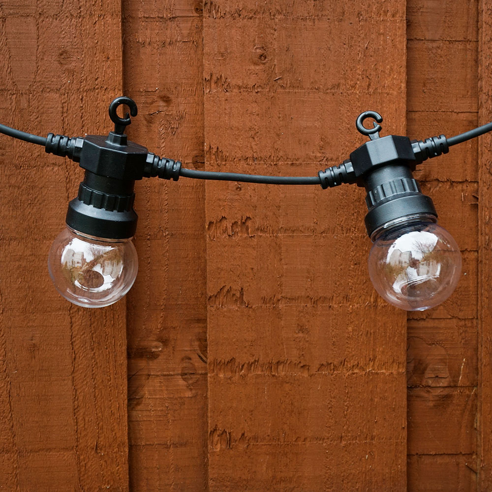 ValueLights 30 Bulb Black Festoon Warm White LED Garden String Light Image 4