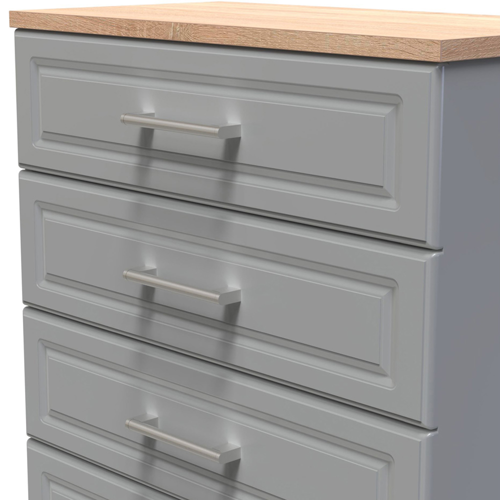 Crowndale Kent 5 Drawer Dusk Grey and Bardolino Oak Chest of Drawers Image 5
