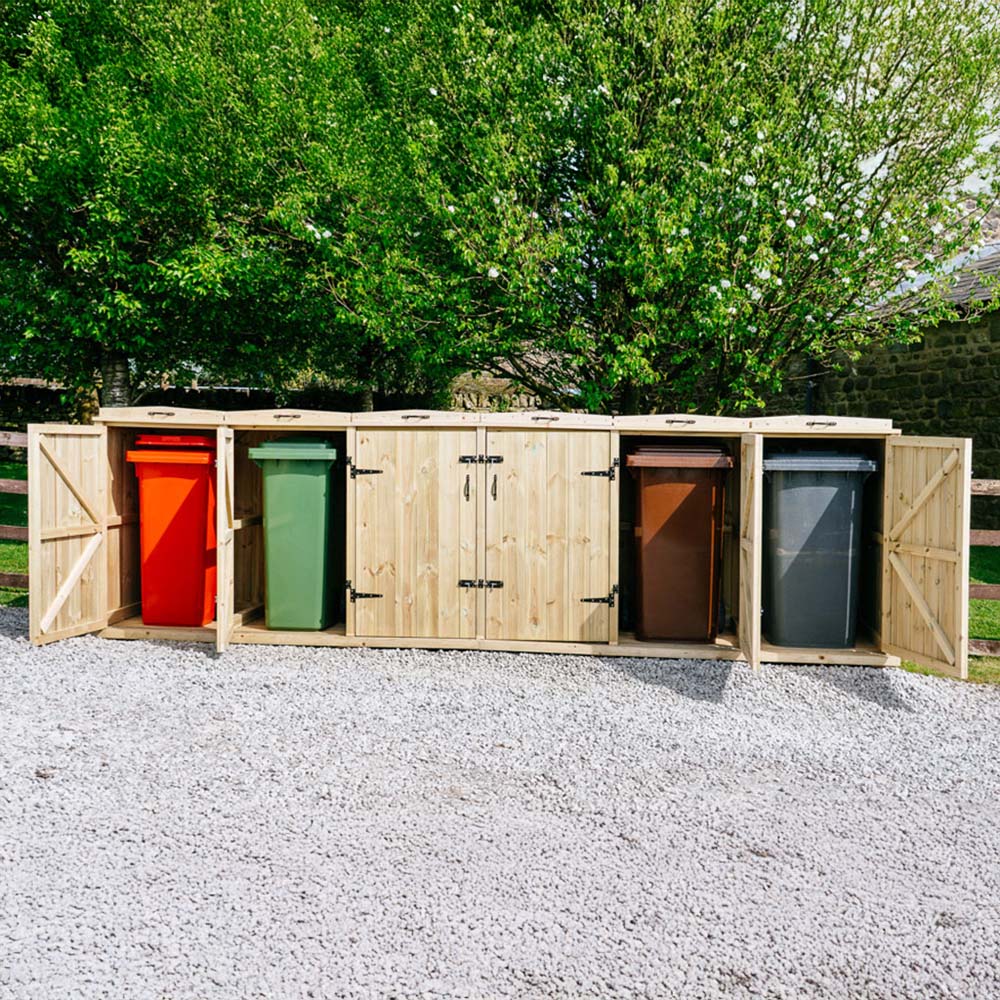 The Garden Village Chatburn 360L Sextet Wheelie Bin Storage Image 7