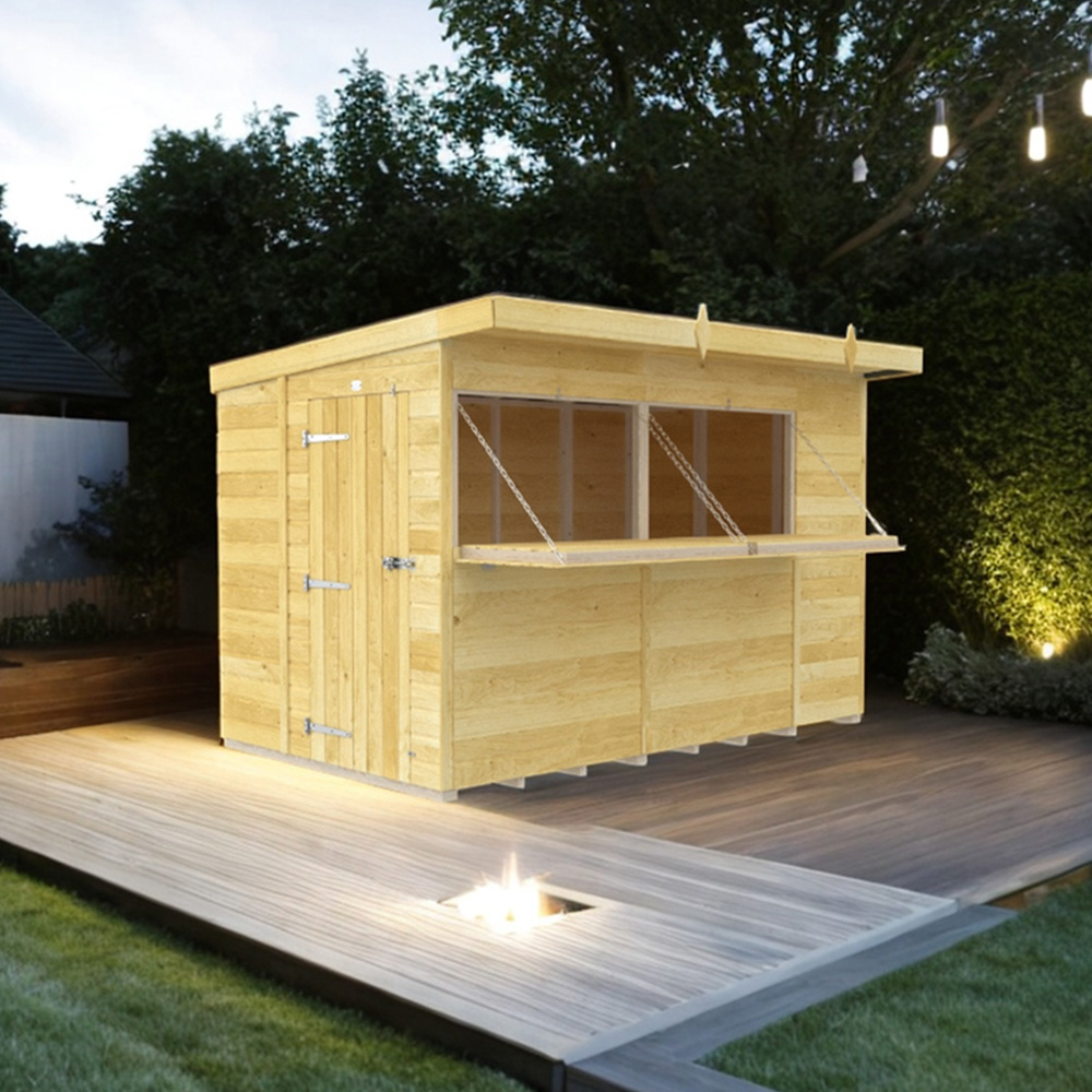 DIY Sheds 10 x 6ft Single Door Pressure Treated Tongue and Groove Timber Outdoor Bar Shed Image 5