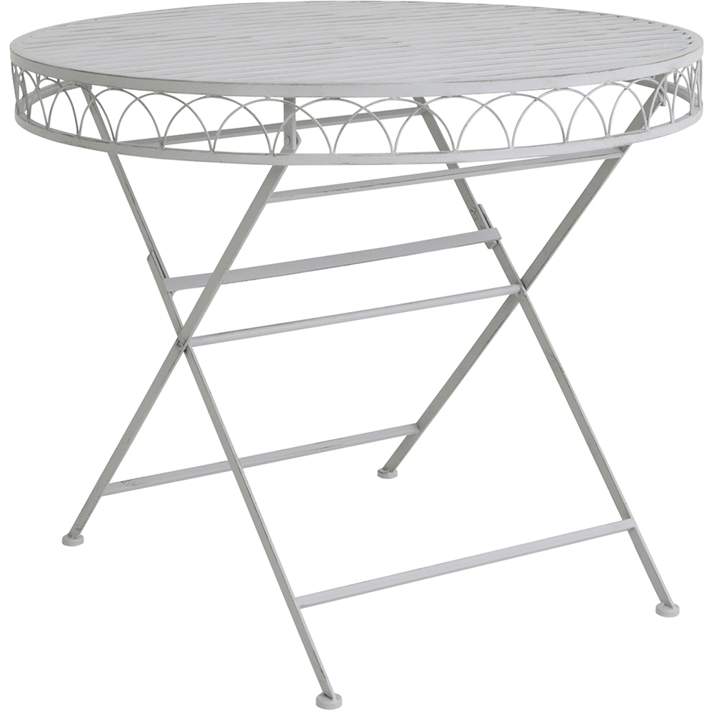 Charles Bentley 4 Seater Grey Decorative Rustic Metal Garden Bistro Set Image 5