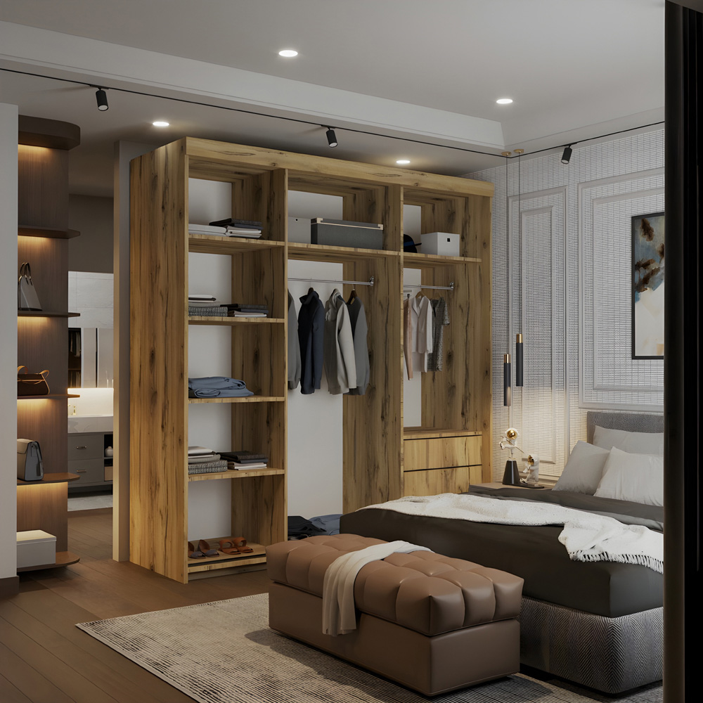 Sliding Wardrobes 4U 2 Sliding Door Oak Modern Silver Trim Mirrored Wardrobe Image 4