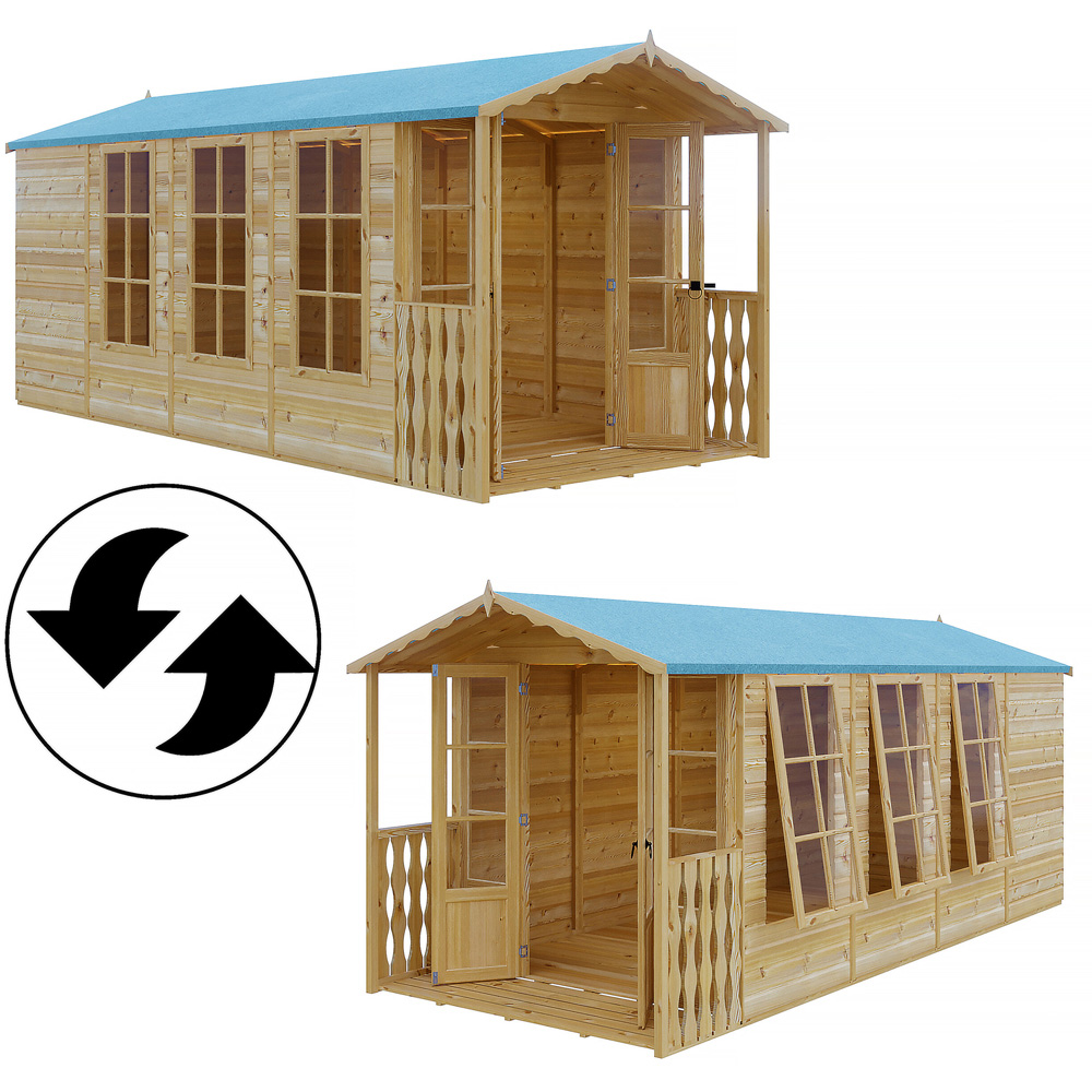 Shire Westminster 13 x 7ft Double Door Summerhouse with Veranda Image 6