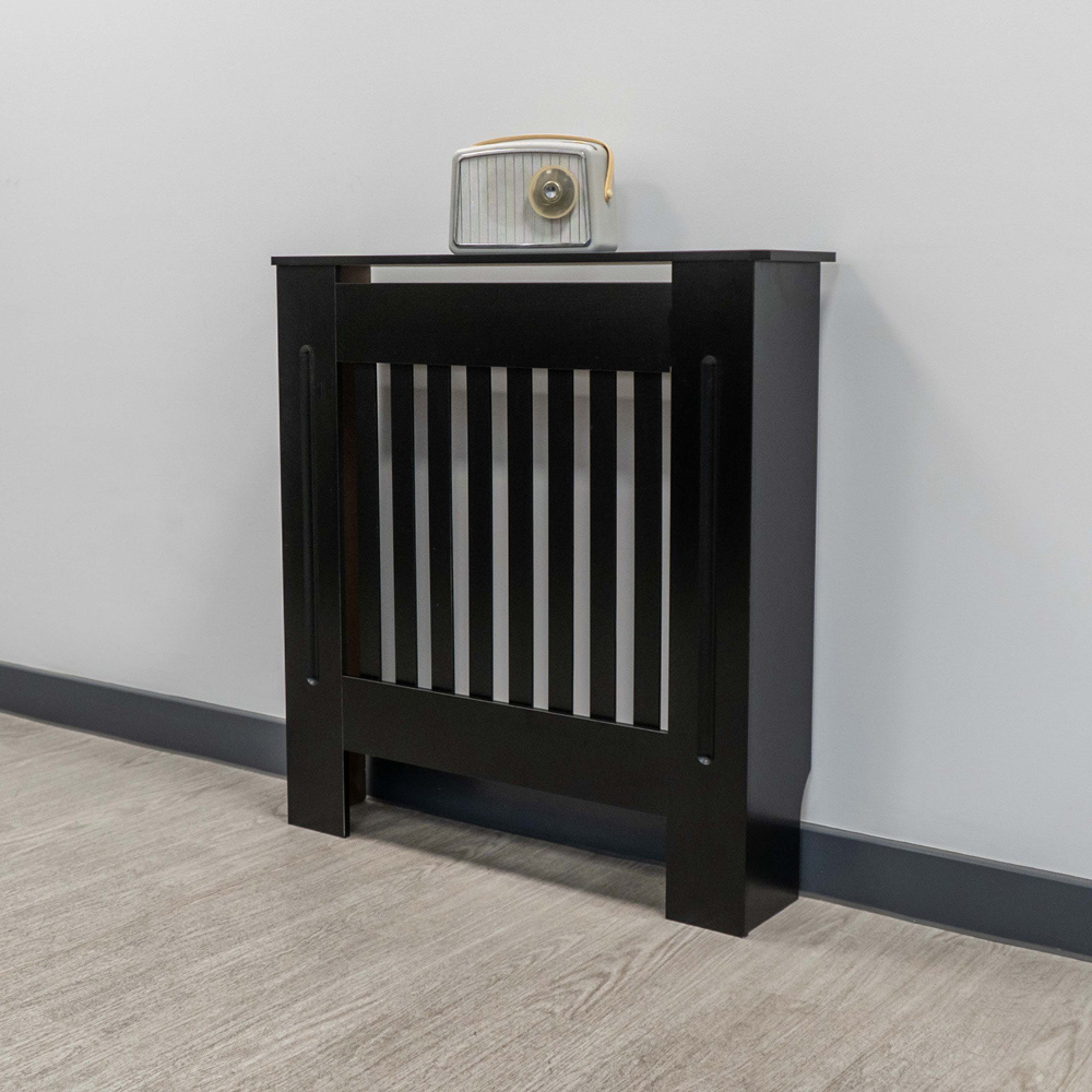 Jack Stonehouse Matt Black Vertical Line Radiator Cover Small Image 2