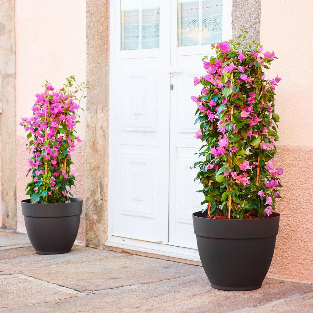 Artevasi Capri Campana Anthracite Round Plastic Plant Pot 40cm Image 2