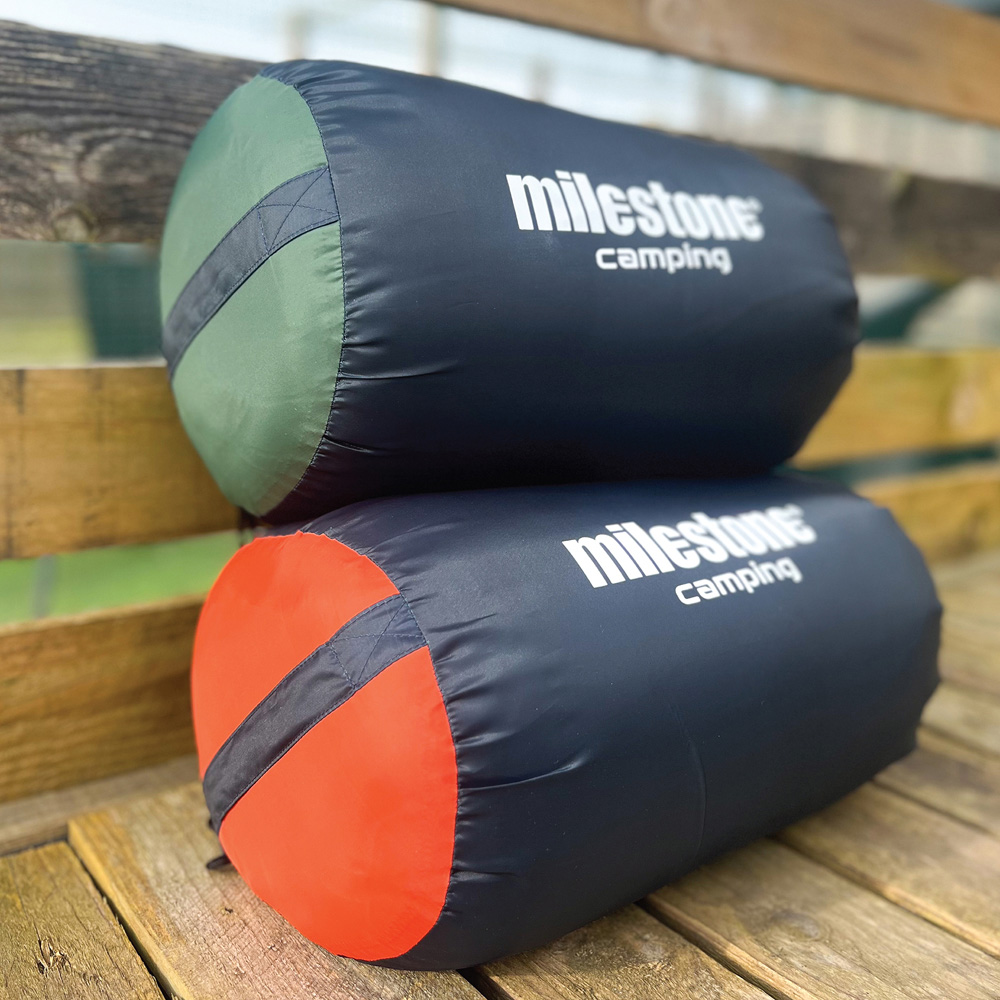 Milestone Camping 250 Hooded Orange Envelope Sleeping Bag Image 2