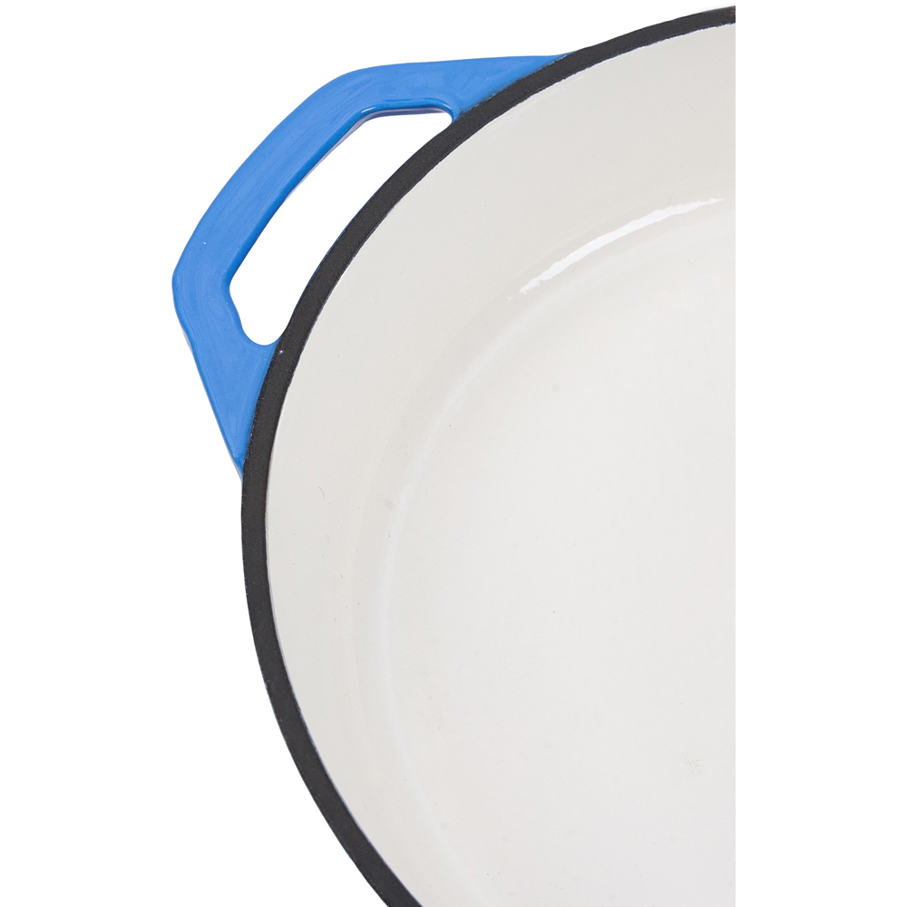 Living and Home 26cm Blue Enamelled Cast Iron Round Skillet Image 4