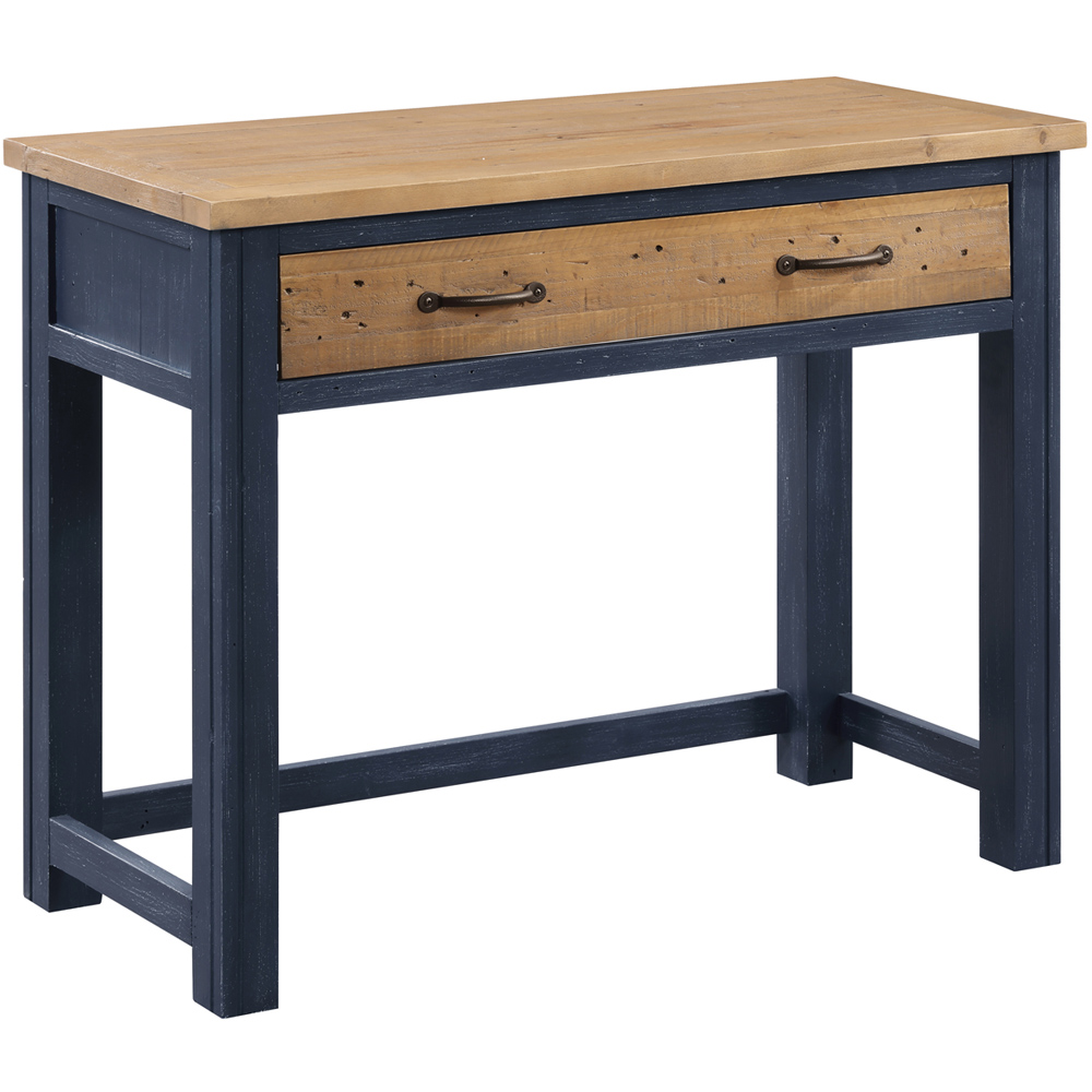 Baumhaus Splash of Blue Wooden Desk Blue and Brown Image 2