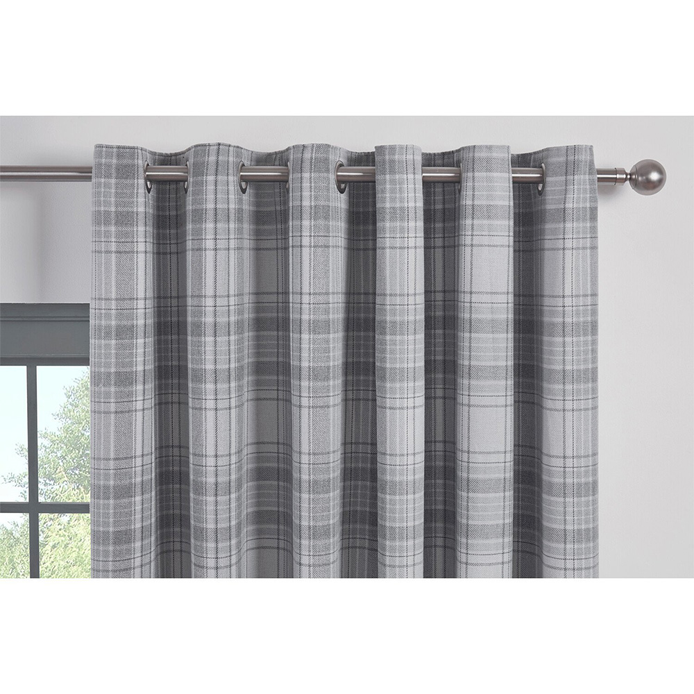 Divante Hatfield Grey Check Blackout Curtains 229 x 229cm Image 3