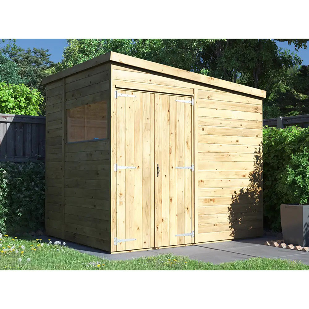 Dunster House Overlord 8 x 6ft Modular Brown Superfelt Pent Bike Shed Image 3