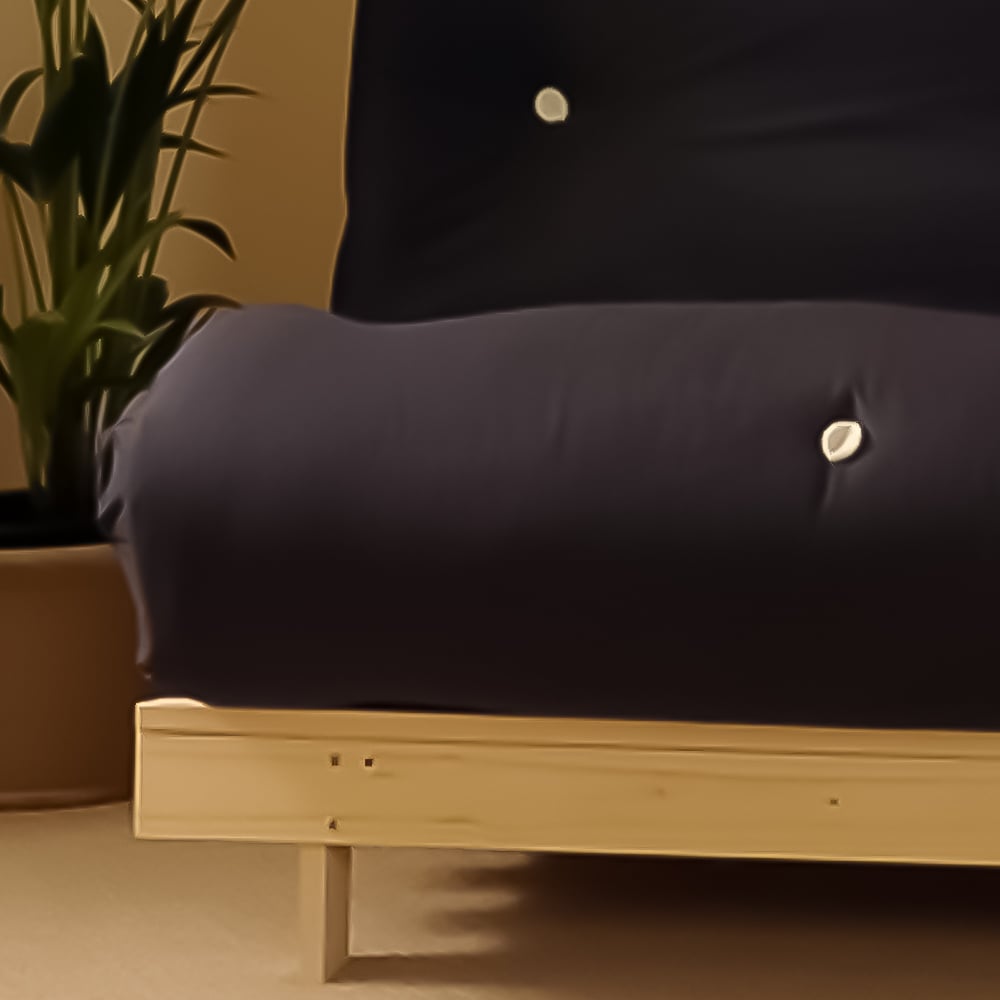 Brooklyn Luxury Double Sleeper Navy Futon Base and Mattress Image 2