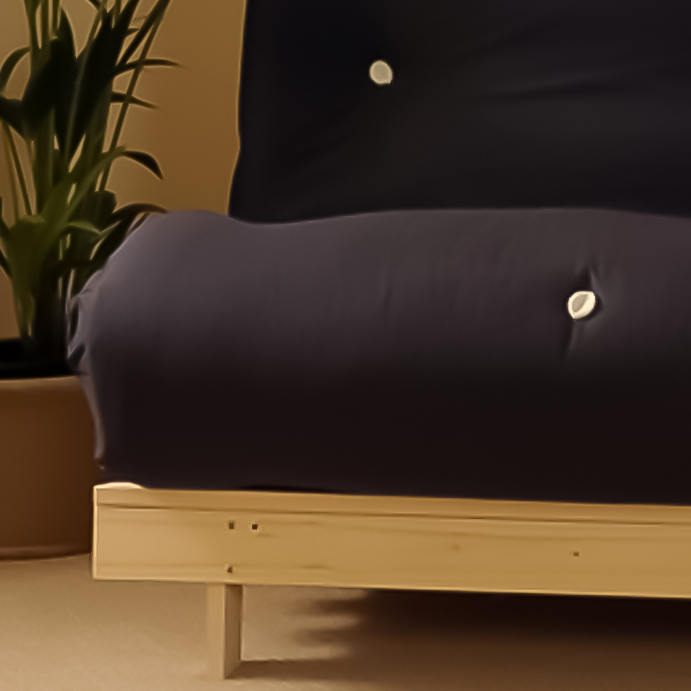 Brooklyn Single Sleeper Navy Futon Base and Mattress Image 2