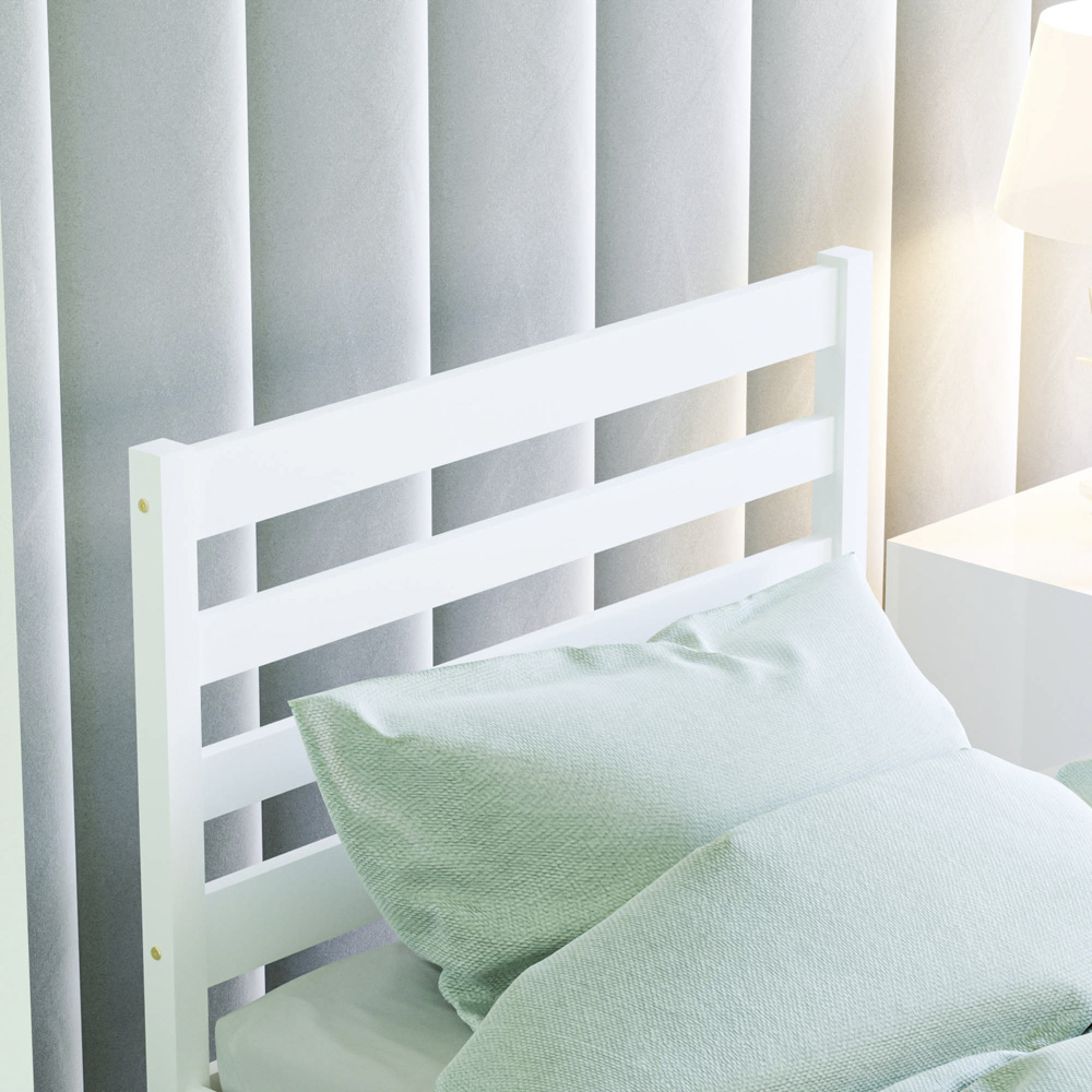 Junior Vida Libra Single White Wooden Bed Frame Image 3