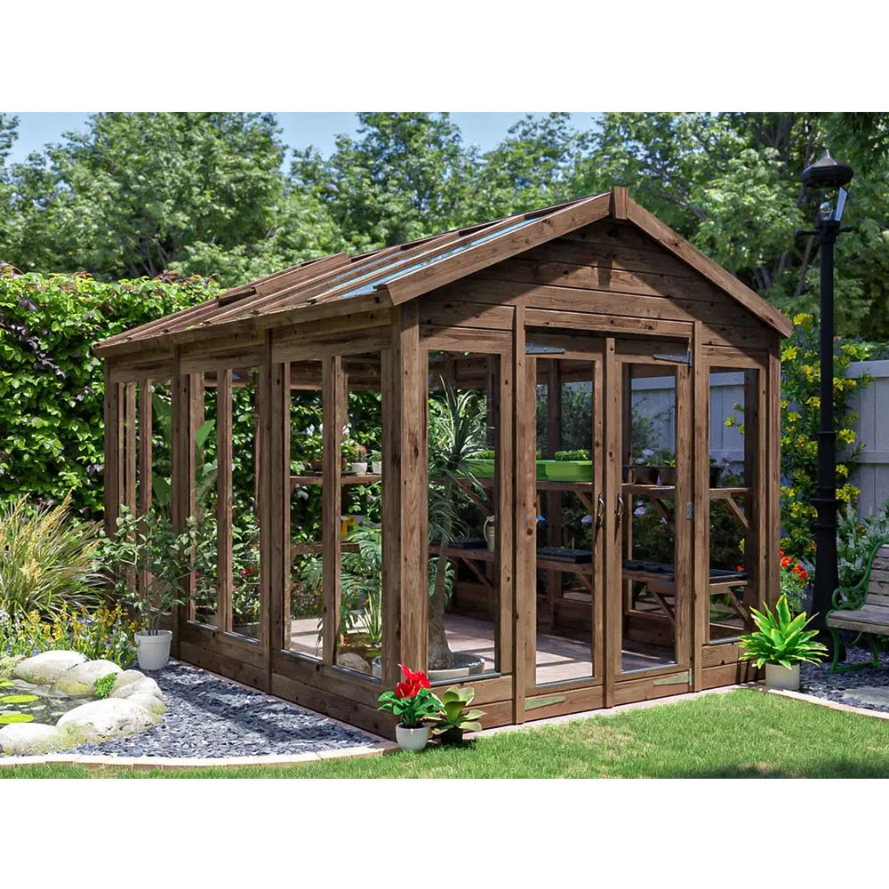 Dunster House Growzilla Brown Wooden 8 x 12ft Greenhouse Image 4