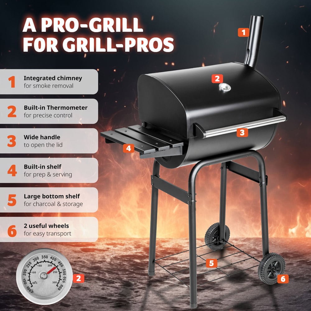 tectake Black Multi Function BBQ Image 4