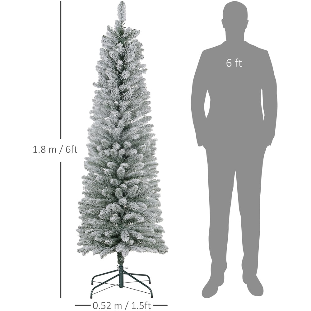 Everglow Snow Flocked Pencil Artificial Christmas Tree 6ft Image 7
