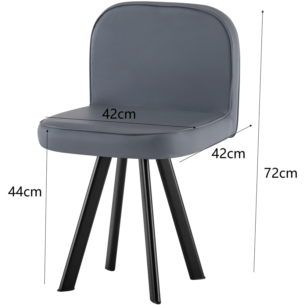 Comfy Living 6 Seater Dining Set Black and Grey Image 8