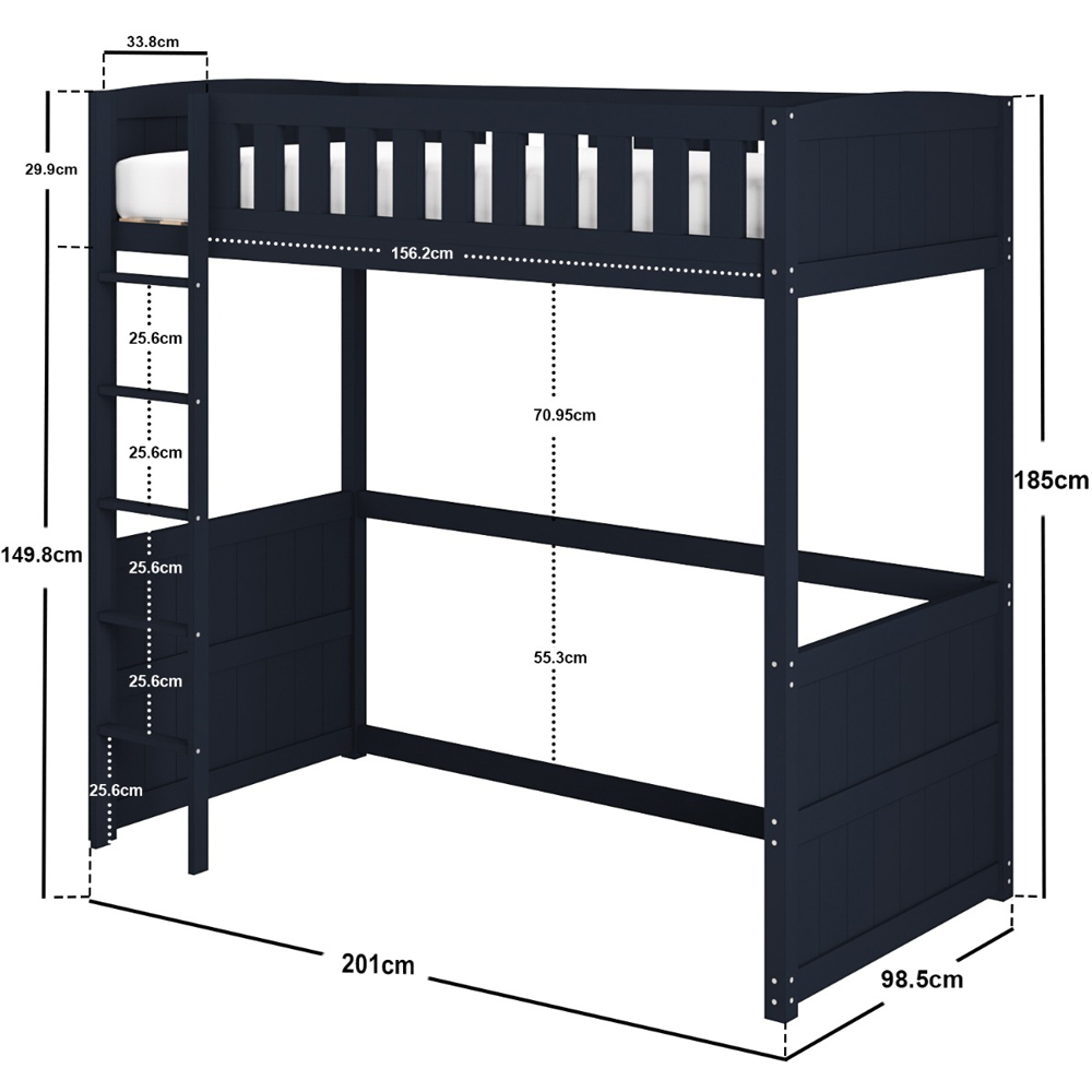 Flair Bea Navy Wooden High Sleeper Image 4