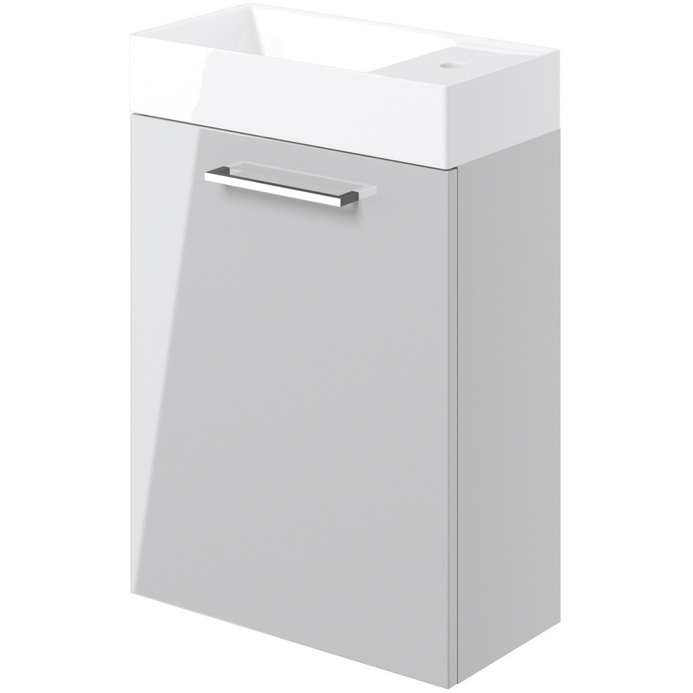 Bathstore Milford Single Door Grey Wall Hung Basin Unit 410mm Image 3