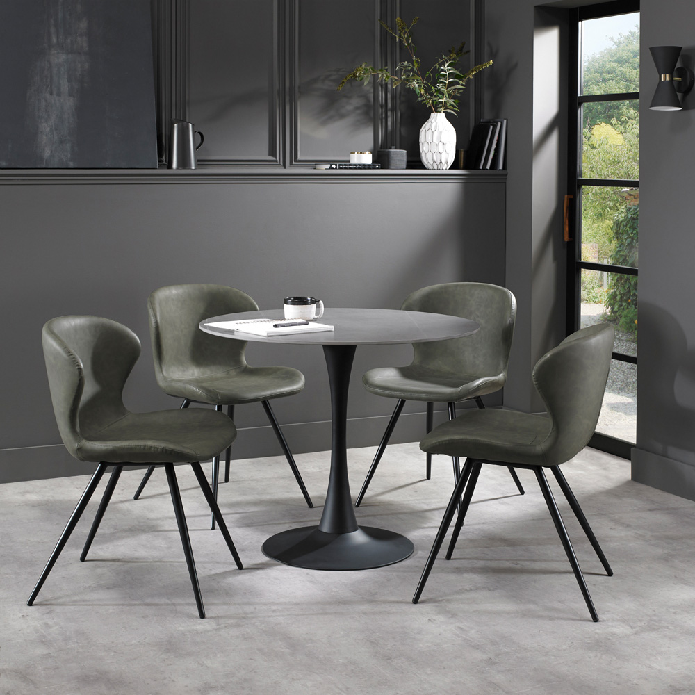 Bentley Designs Mason 4 Seater Grey Sintered Stone Circular Dining Table Image 5