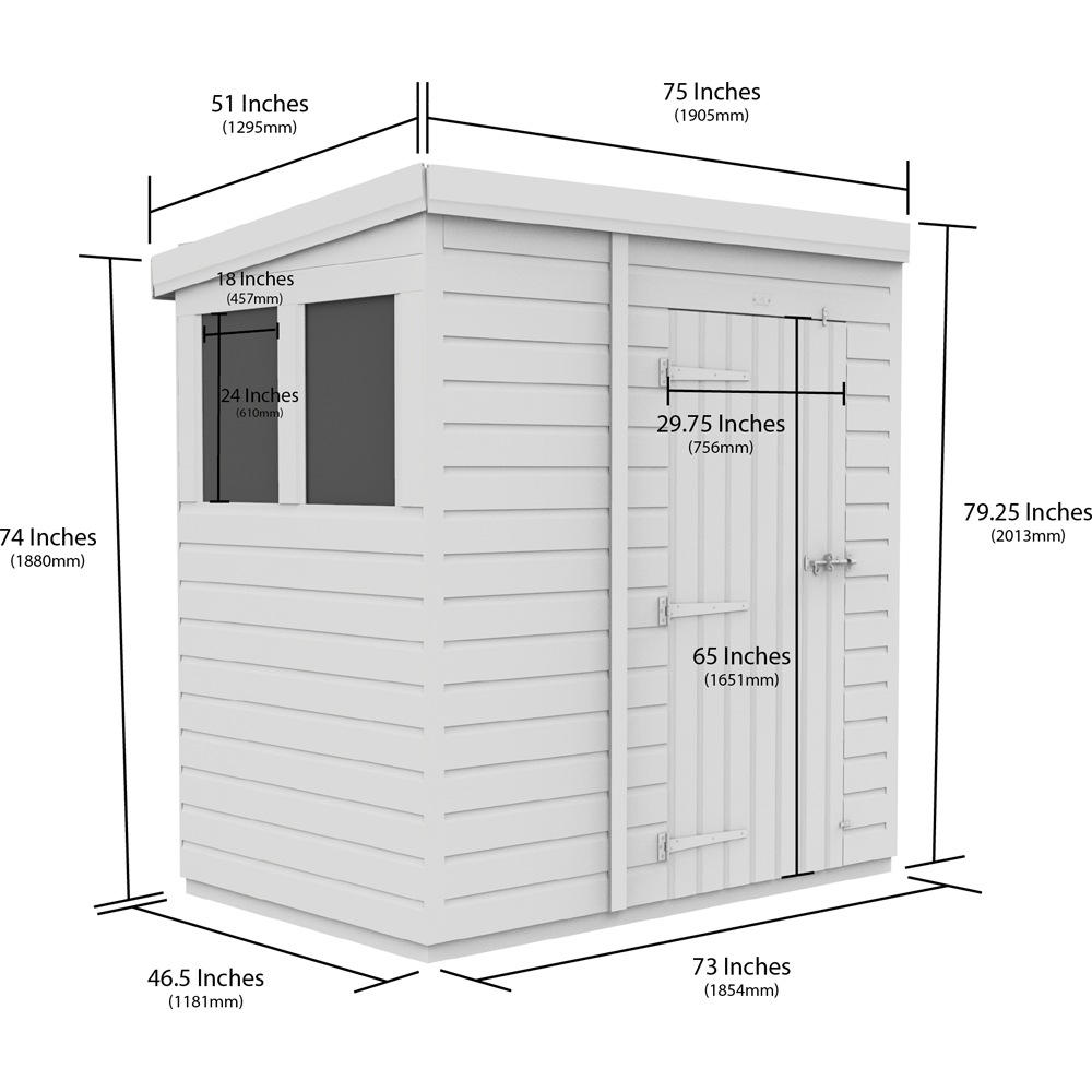 DIY Sheds 6 x 4ft Tongue and Groove Timber Pent Garden Shed Image 9