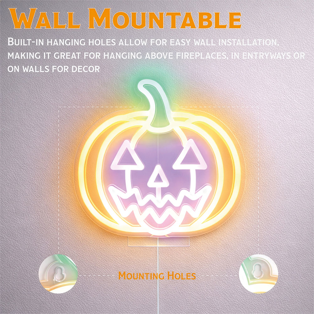 FXLab Pumpkin Silhouette Neon Light Indoor Halloween Decoration 26.1 x 24.8cm Image 4