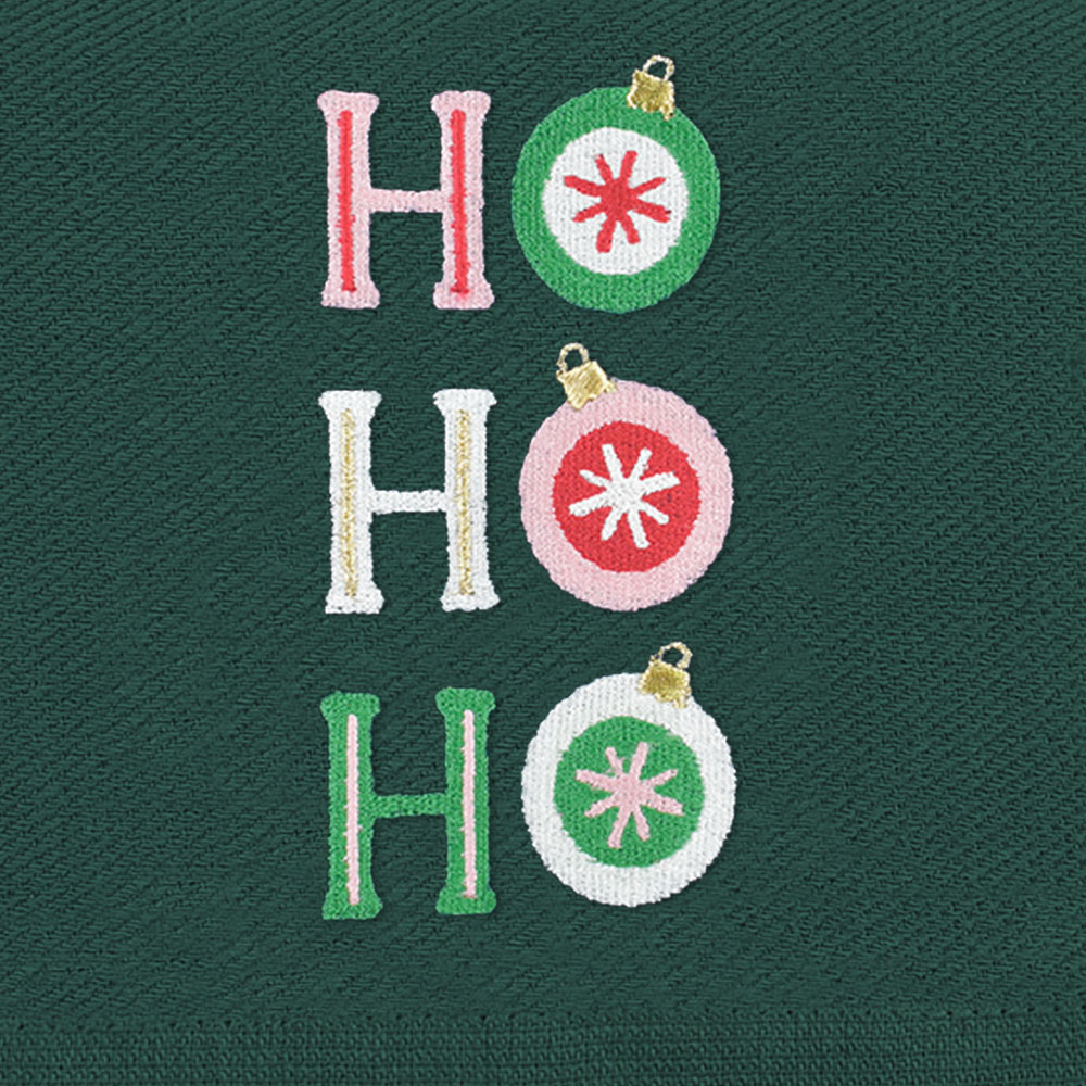 Noel Square Xmas Ho Ho Ho Green Tea Towel 3 Pack Image 4