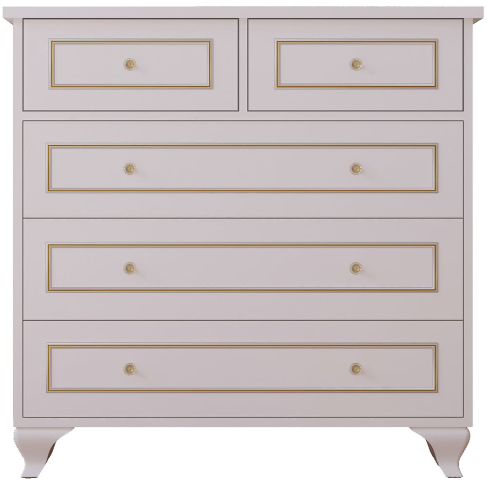 Evu MARIE Gold and White 3 Piece Bedroom Furniture Set Image 2