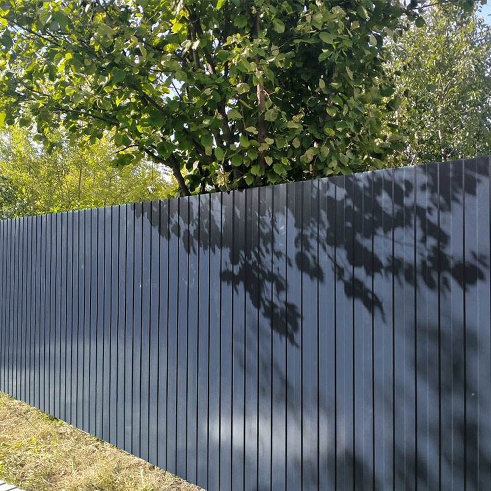 Living and Home 12 Piece Charcoal Black Premium Galvanized Steel Corrugated Roof Panels Image 2