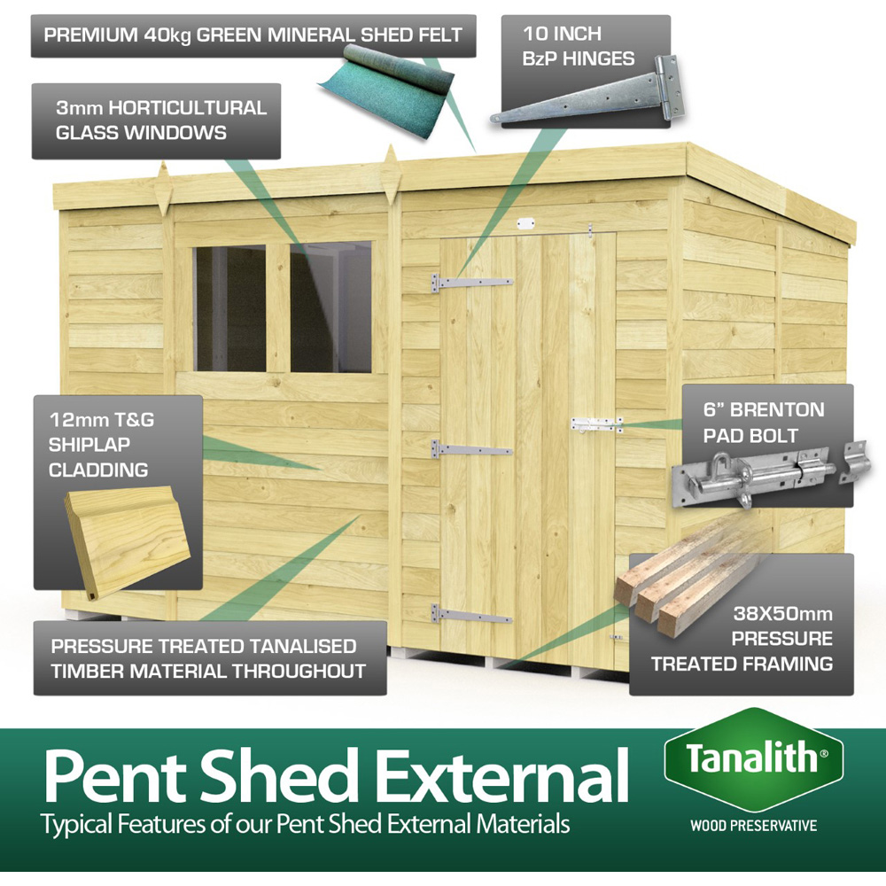 DIY Sheds 8 x 5ft Tongue and Groove Timber Pent Garden Shed Image 8