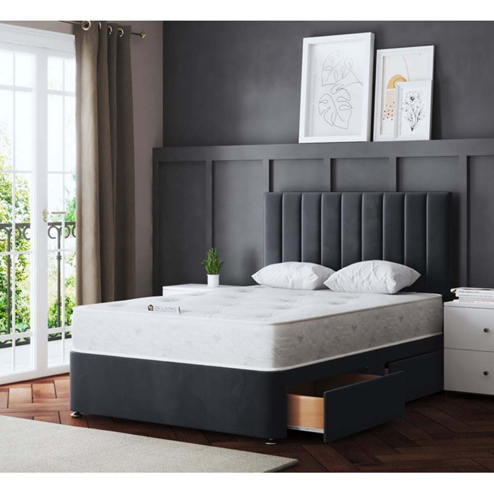 DS Living Amelia Double Steel Upholstered Panel Divan Bed with 4 Drawer Image 5