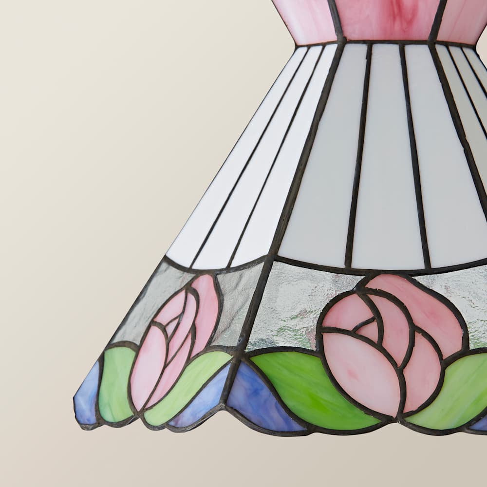 ValueLights Evelyn Tiffany Rose Glass Ceiling Pendant Lamp Shade Image 5