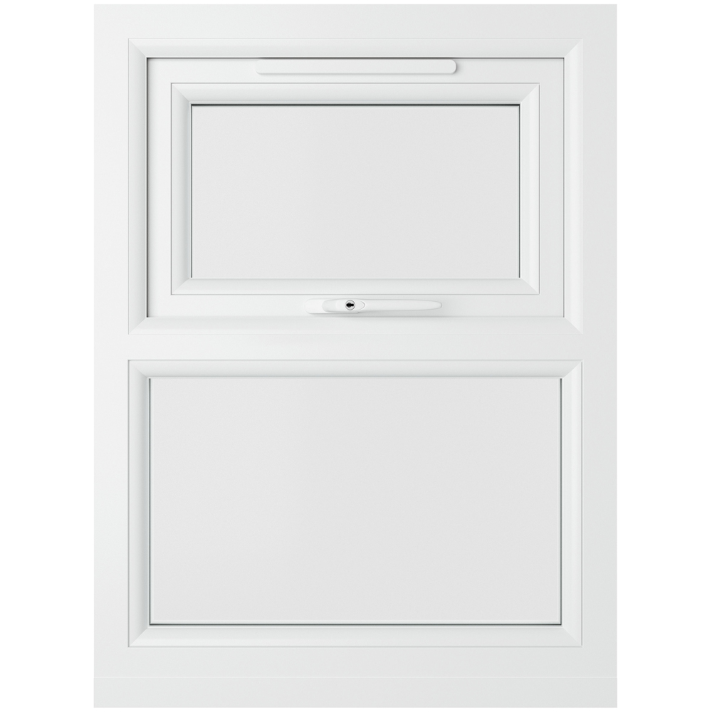 Crystal uPVC Triple Glazed Window Top Hung Over Fixed Light White Clear Glass 610x965mm Image 2