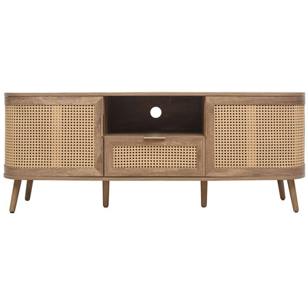 Birlea Noah 2 Door Single Drawer Rattan Effect TV Unit Image 3
