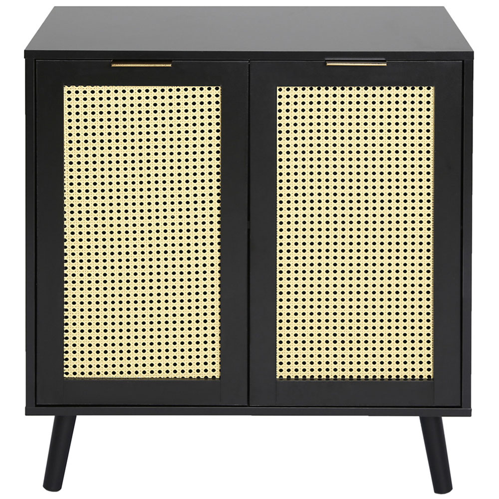 Craven 2 Door Black Sideboard with Cane Front Image 2
