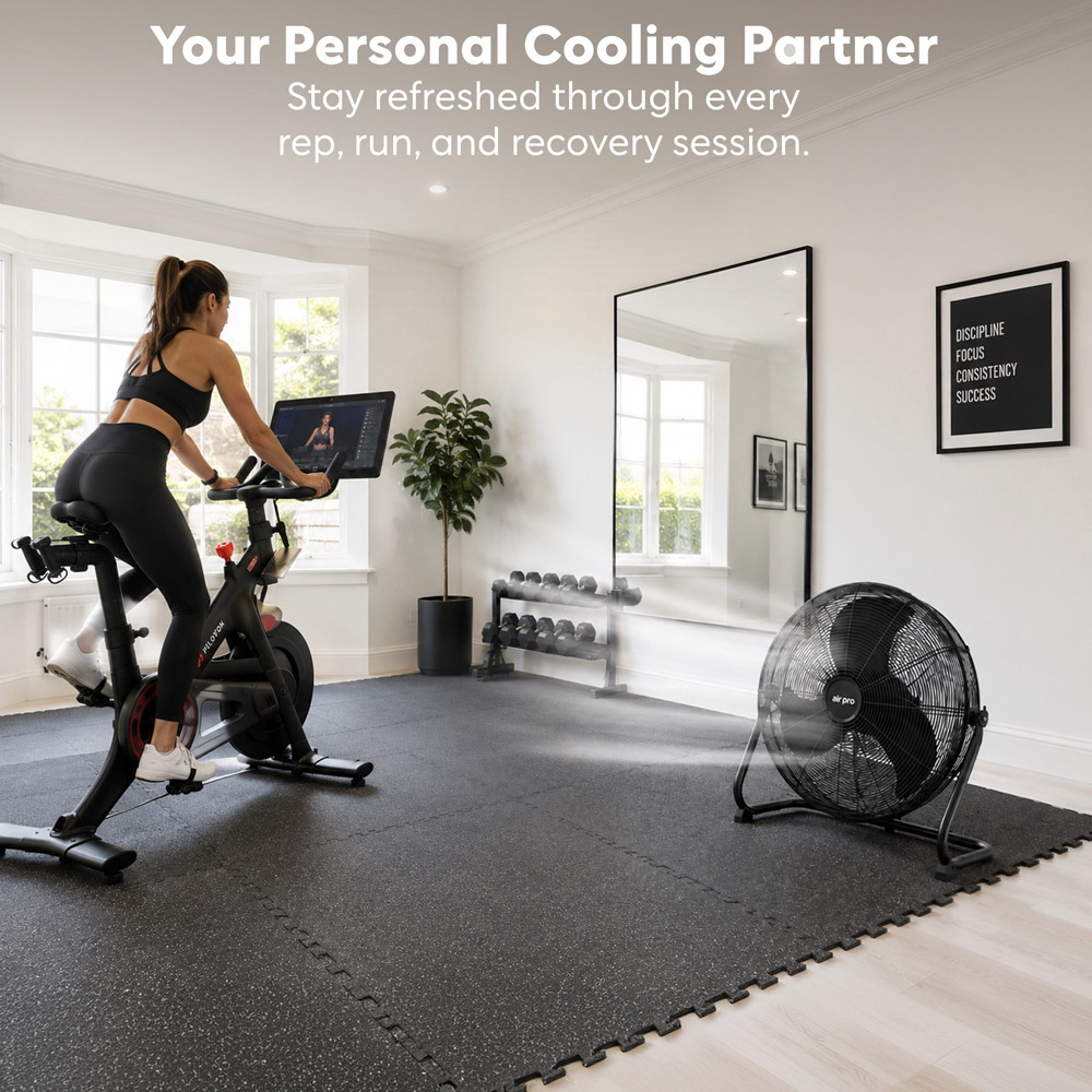 Air Pro Black 3 Speed Powerful Air Cooling and Circulating Floor Fan 20 inch Image 4