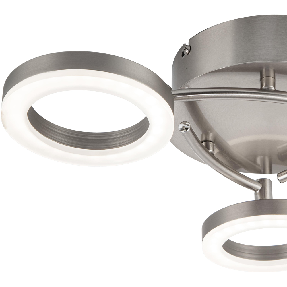 Cosylyte Juni 3 Ring Matt Nickel LED Flush Ceiling Light Image 4