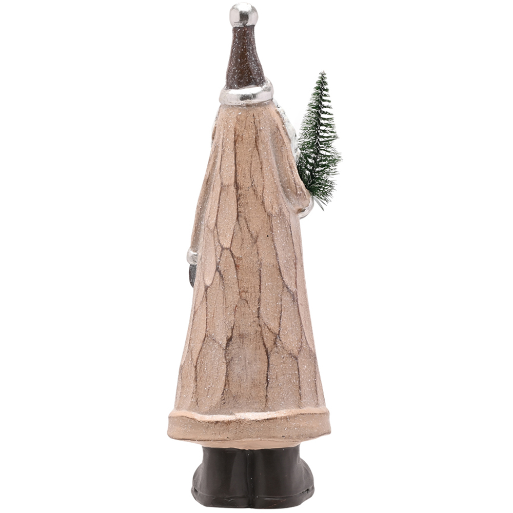 The Seasonal Gift Co. Terracotta Santa with Tree Christmas Decoration 26cm Image 3